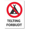 telt forbudt skilt forbudsskilt med symbol