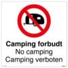 Camping forbudt skilt - No camping, Camping verboten - Ekstraskilt.no