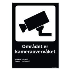 Området er kameraovervåket - Med egen kontaktinfo