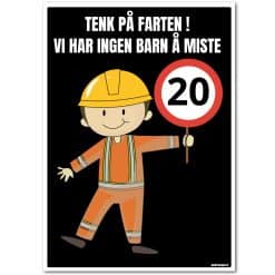 Barn leker skilt - senk farten variant 4