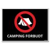 camping forbudt skilt - telt -sort