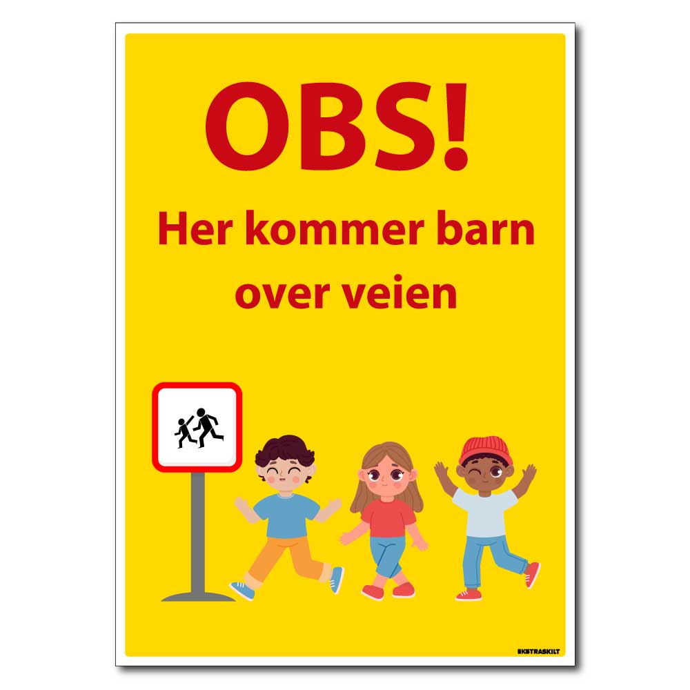 OBS- her kommer barn over veien - barn leker skilt