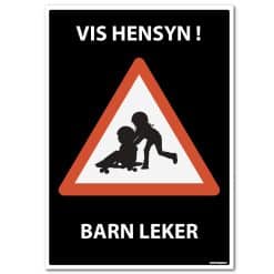 Vis hensyn - barn leker skilt variant 1