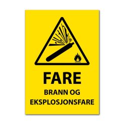 Fareskilt - Brann og eksplosjonsfare
