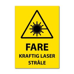 Fareskilt - Kraftig laserstråle