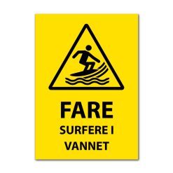 Fareskilt - Surfere i vannet