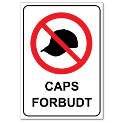 Forbudt skilt - Caps forbudt