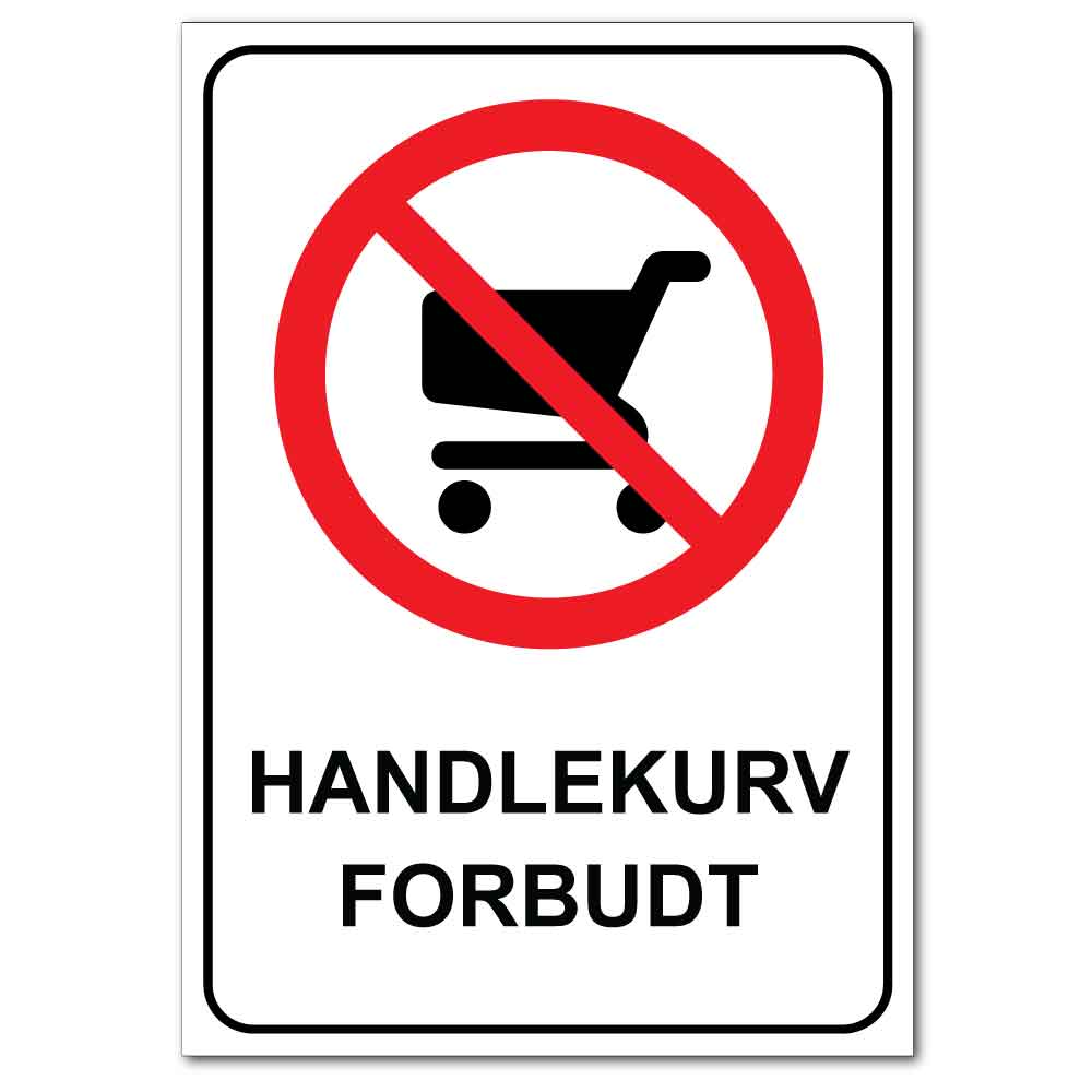 Forbudt skilt - Handlekurv forbudt
