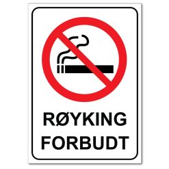 Forbudt skilt - Røyking forbudt