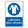 Påbudsskilt - labfrakk skal brukes