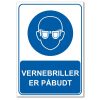 Påbudsskilt - vernebriller er påbudt