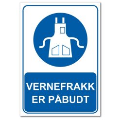 Påbudsskilt - vernefrakk er påbudt