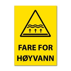 Fareskilt - Fare for høyvann