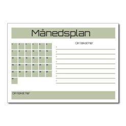 Månedsplan whiteboard - Minty