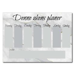 Ukeplan marmor whiteboard