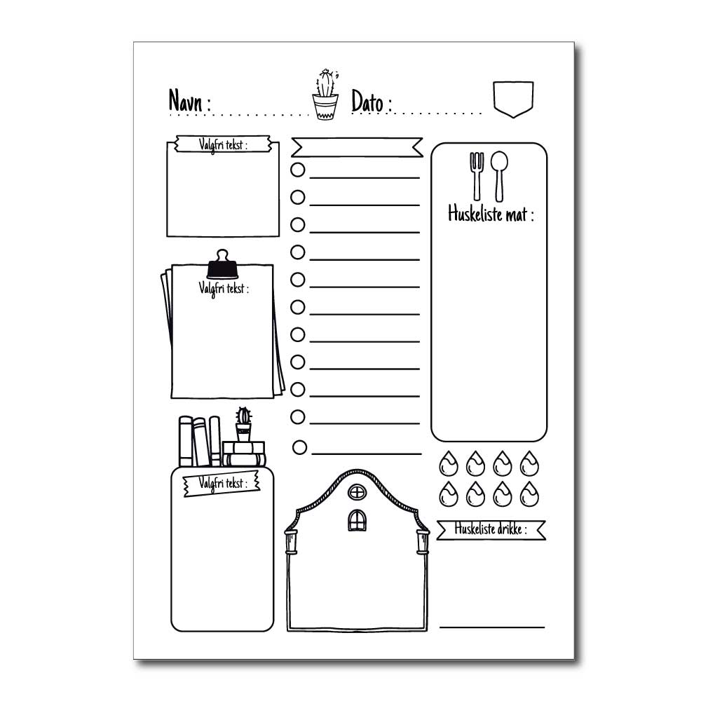 Notebook planleggeren - whiteboard
