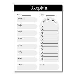 Ukeplan Greyville whiteboard