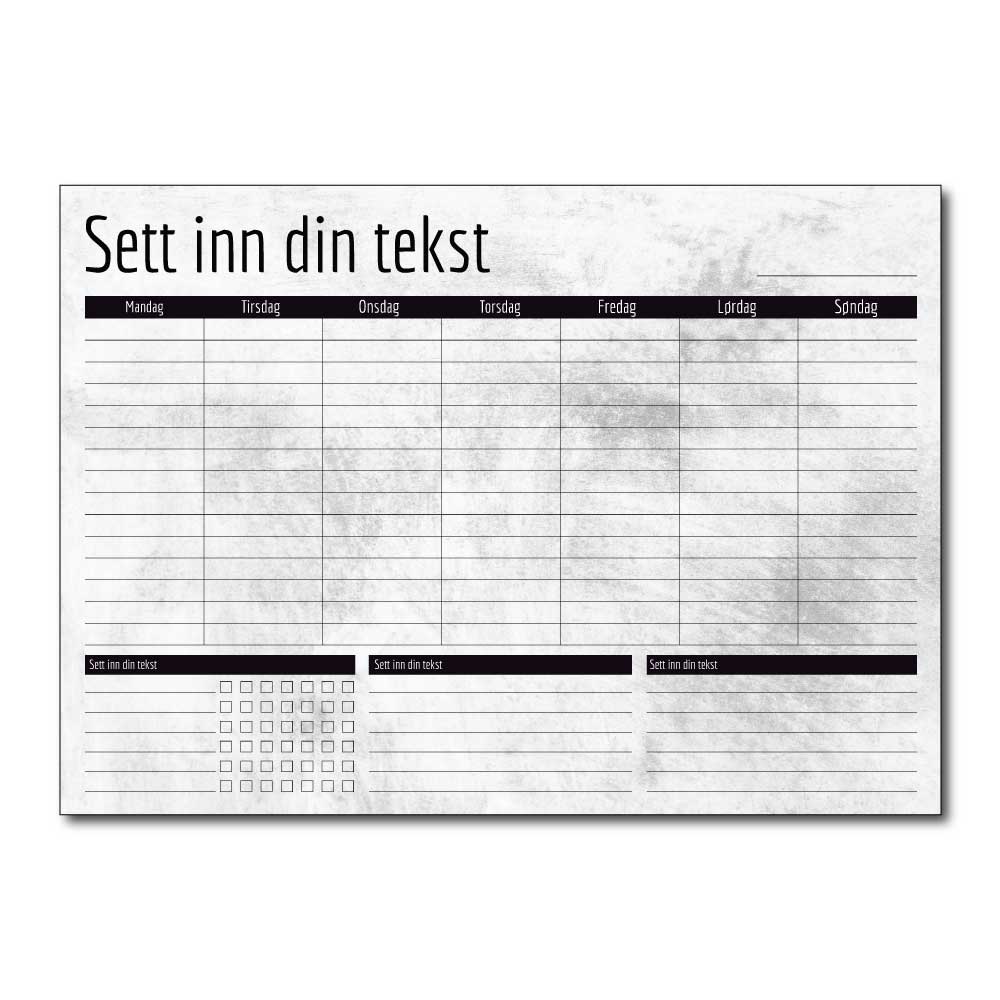 Ukeplan "Murpuss" whiteboard