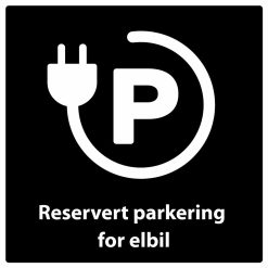 Reservert parkering for elbil skilt - 500x500mm
