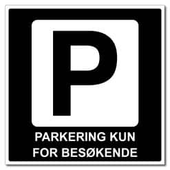 Parkering kun for besøkende 500x500mm