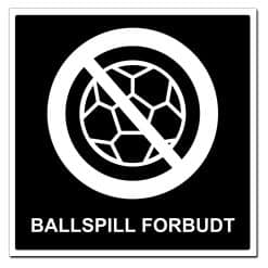 Privatrettslig Ballspill forbudt skilt - 500x500mm