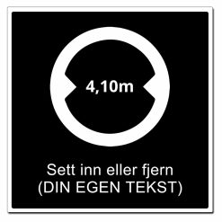 Maks bredde skilt - sett inn egen tekst - 500x500mm