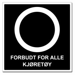 Privat Område - Forbudt for alle kjøretøy skilt - 500x500mm