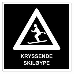 Kryssende Skiløype skilt - 500x500mm