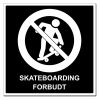 Privatrettslig Skateboarding forbudt skilt - 500x500mm