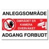 Anleggsområde - adgang forbudt kameraovervåket området