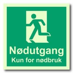 Etterlysende nødutgangsskilt - Kun nødbruk