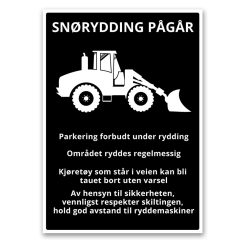 Snørydding Pågår - Parkering Forbudt med Instruksjoner