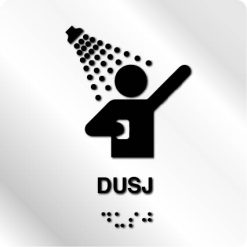 Taktile skilter - Dusj - Hvit Alu Panel