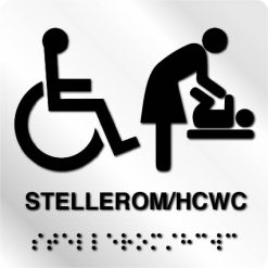 Taktile skilter - Stellerom/HCWC - Hvit Alu Panel