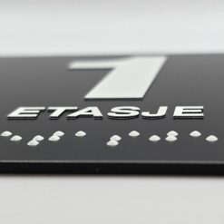 Taktile skilter med og uten Braille - 1. Etasje - Sort Alu Panel