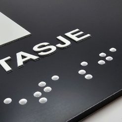 Taktile skilter med og uten Braille - 1. Etasje - Sort Alu Panel