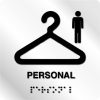 Taktile skilter - Personal Garderobe Herre - Hvit Alu Panel