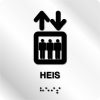 Taktile skilter - Heis - Hvit Alu Panel