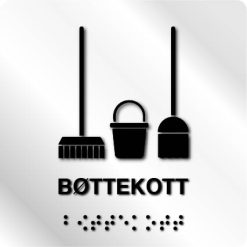 Taktile skilter - Bøttekott - Hvit Alu Panel