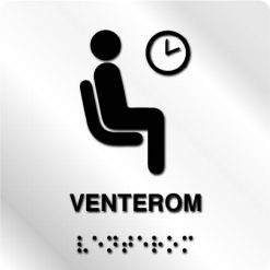 Taktile skilter - Venterom - Hvit Alu Panel