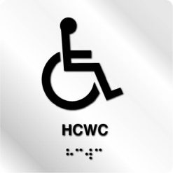 Taktile skilter - HCWC - Hvit Alu Panel