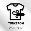 Taktile skilter - Tørkerom - Hvit Alu Panel