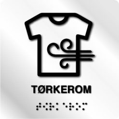 Taktile skilter - Tørkerom - Hvit Alu Panel