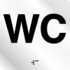 Taktile skilter - WC - Hvit Alu Panel