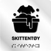 Taktile skilter - Skittentøy - Hvit Alu Panel