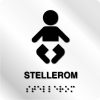Taktile skilter - Stellerom - Hvit Alu Panel
