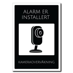 Alarm er installert sort - Skilt for privat grunn