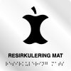 Taktile skilter - Resirkulering Mat - Hvit Alu Panel