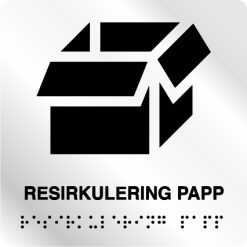 Taktile skilter - Resirkulering Papp - Hvit Alu Panel