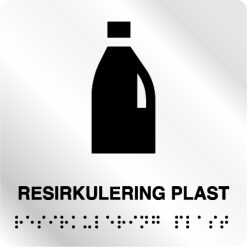 Taktile skilter - Resirkulering Plast - Hvit Alu Panel